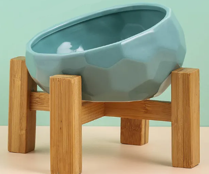 Blue| Orthopedic Ceramic Slow Feeder Bowl
