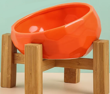 Orange | Orthopedic Ceramic Slow Feeder Bowl